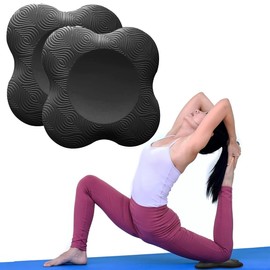 QIBZI Yoga Mats, Yoga Knee Pads, 2 Pieces Non-Slip and Wear-resistant Knee Pads, Protect Knees, Hands, Wrists and Elbows (Black)
