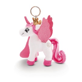 NICI 49961 Key Ring Lissy Pony Unicorn Tamani 10 cm Plush Companion Cuddly Toy Pendant with Key Ring for Lanyard, Key Ring & Key Holder, White/Pink