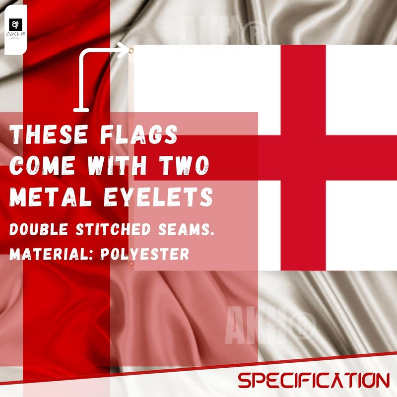 AKH® England Flag 5ft x 3ft Polyester | Double Stitched