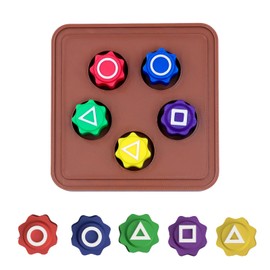 RGEVGER 5 Pcs Korean Squid Game Toys, Squid Game, Mini Gameplay Grasping Stones Five Stones Korean Traditional Reflex Challenge Play Stone Set, for TV Fans And Kid(5Pc+Base)