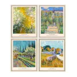 IKORNUO Vintage Wall Art Prints, Van Gogh Monet Prints for Walls Unframed, Bedroom Pictures for Wall, 8x10 inches, Set of 4, Unframed