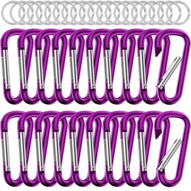 Sprookber 2.28" Small Carabiner Keychain, D Ring & Key Clip, Multipurpose Set of 20