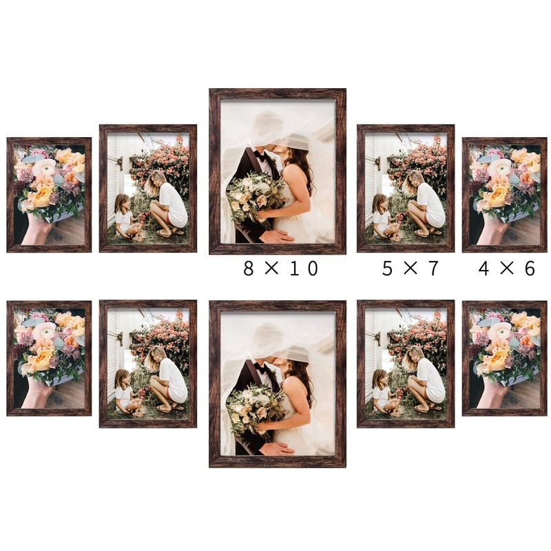 LUCKYLIFE Picture Frame Set 10-Pack, Gallery Wall Frame Collage with