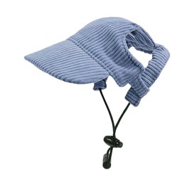 Dog Baseball Cap, Adjustable Summer Sun Protection Hat, Sun Hats with Ear Holes, Pet Summer Hat for Puppies Dogs Hat (Blue, M)