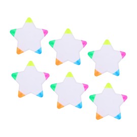 Operitacx 6pcs Highlighters Pens Fluorescent Star Shape Markers for Students Highlighters Highlighters Non-wipe-off on Porous Surface Smooth Writing Experience