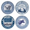 Occasion Set of 4 Cheese Plates 19cm, Ceramic Side Starter