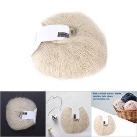 Popular Soft Mohair Wool Knitting Yarn Angora Long Wool Yarn Hot with a Crochet for Knitting DIY Crochet (17 Beige) Knitting Tools