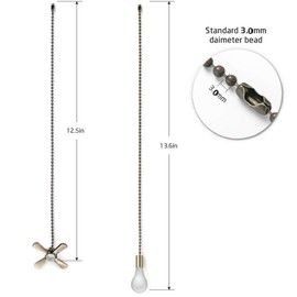 Ceiling Fan Pull Chains 13.6 Inches Fan Pulls 2 Pcs Ceiling Fan Pull Cord Fan Pull Set for Ceiling Fan Light and Lamps