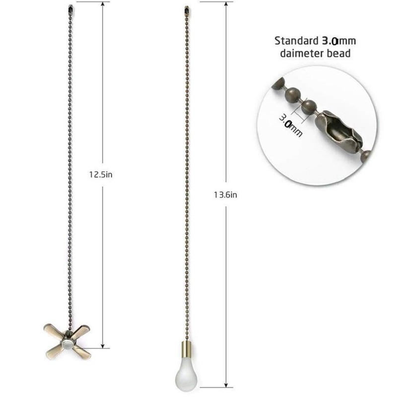 Ceiling Fan Pull Chains 13.6 Inches Fan Pulls 2 Pcs