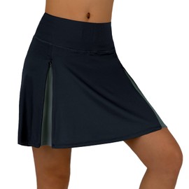 beroy Falda de ciclismo transpirable y de secado rápido para mujer, falda de ciclismo con acolchado 3D, Negro / Gris, 4XL