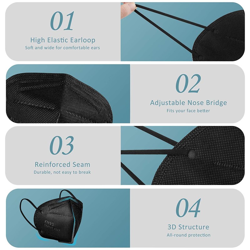 ChiSip KN95 Face Mask 40 Pcs, 5-Ply Cup Dust Safety