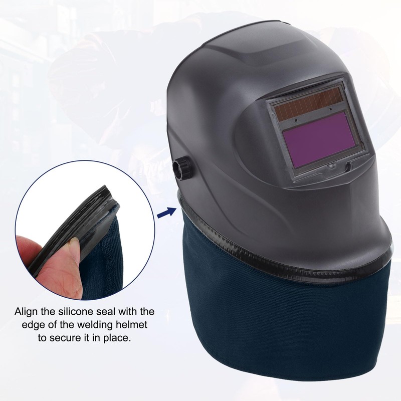 sourcing map Welding Helmet Bib FR Cotton Split Wrap-Around Helmet