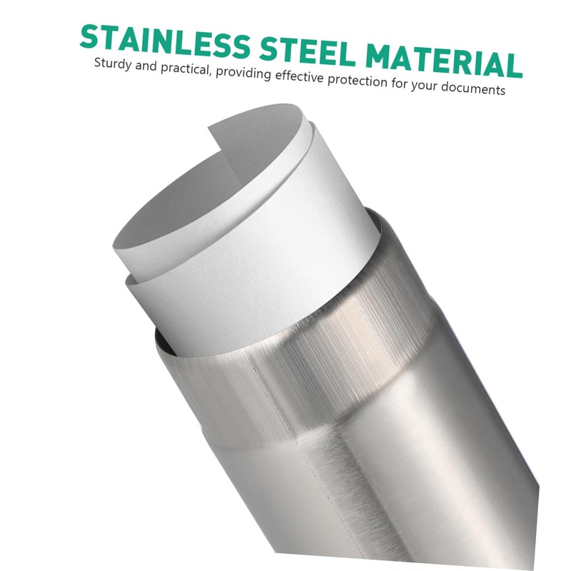 Operitacx Stainless Steel Certificate Holder Tube 30*5cm Sturdy Document Storage