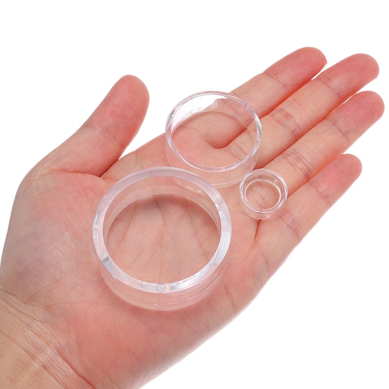 PATIKIL 1.2" Round Baseball Stand, 9 Acrylic Ball Holder, Crystal