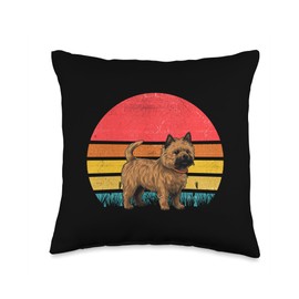 Norwich Terrier Axisone Vintage Norwich Terrier Sunset Retro Dog Vintage Design Mom Dad Kids Throw Pillow, 16x16, Multicolor