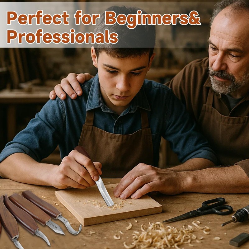 AIZMOZIA Wood Carving Kit, 17Pcs Wood Carving Tools, Professional Whittling