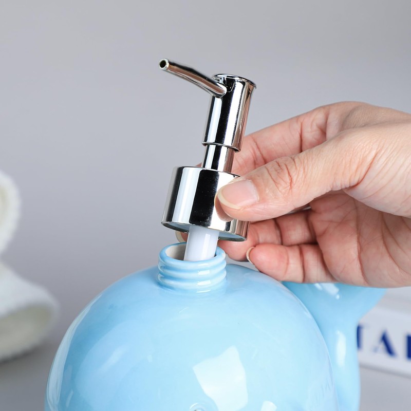 Colias Wing Sea Animals Pattern Soap Dispenser with Plastic Pump,