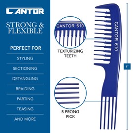 Peine de dientes anchos Lift Teasing, 2 unidades de peine desenredante resistente a los químicos y al calor, peine antiestático para todo tipo de cabello, duradero y ligero por Cantor
