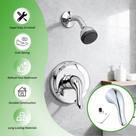 gcbcrit Shower Handle Replacement for American Standard M962160-0020A Lever Handle Kit, fit for Single Lever Pressure Balance Bath and Shower, Polished Chrome