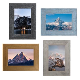 KAIWIN Premium 6x4 Picture Frames Set of 4, Rustic Photo Frames, Multicolor Frames Great for Gift, Wall Mounting & Tabletop Display
