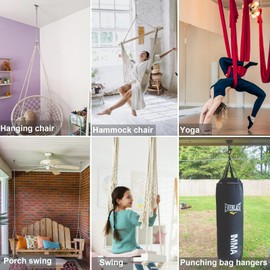 BeneLabel Stainless Steel Swing Hangers 360° Swivel Ceiling Mount for Swing 1000LB Capacity Hardware Bracket Hammock Hanging Kit for Yoga, Punching Bag, Sandbag, Hanging Chair