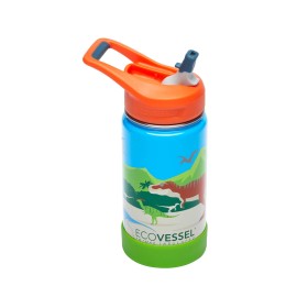 EcoVessel Insulated Stainless Steel Kids Bottle - Frost,  Dinosaur, 12oz