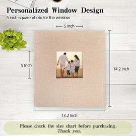potricher Linen Hardcover Photo Album 4x6 600 Photos Large Capacity for Family Wedding Anniversary Baby Vacation (Beige, 600 Pockets)