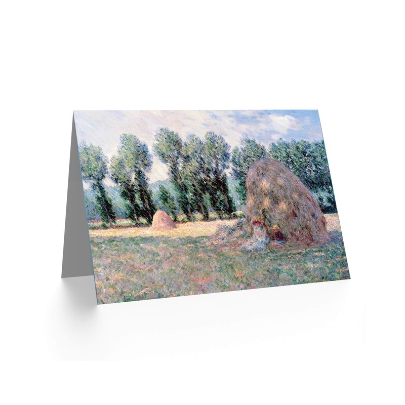 Claude Monet Haystacks Painting Fine Art Greeting Card Plus Envelope