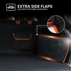 NESTROAD SUV Cargo Liner for Dogs, Waterproof Dog Trunk Cargo Cover Mat for Backseat,Nonslip Dog Seat Cover with Side Walls Protector and Bumper Flap for SUVs and Trucks,Universal Size,65"×72"