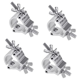 DBREAKS Quick Buckle Stage Lighting Clamp, TÜV Tested, 4 Truss Clips, 40 mm Stage Lighting Hook Clamp, Accessories for Movable Stage Lights, 100 kg Load Capacity, Silver