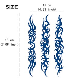 Yesallwas 4 Sheets Semi Permanent Tribal Temporary Tattoos for Women and Men 2 Weeks Long-lasting Realistic Waterproof Tattoo Stickers Hand Fake Tattoos Art for Adult