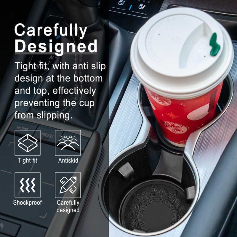 SINGARO Car Cup Holder Coaster, 4PCS Silicone Cup Holders Embedded