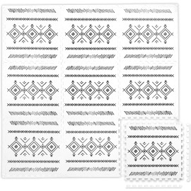 Play Platoon Non-Toxic Extra-Thick 9 Piece Childrens Play Mat - 72 x 72 inch Comfortable Cush