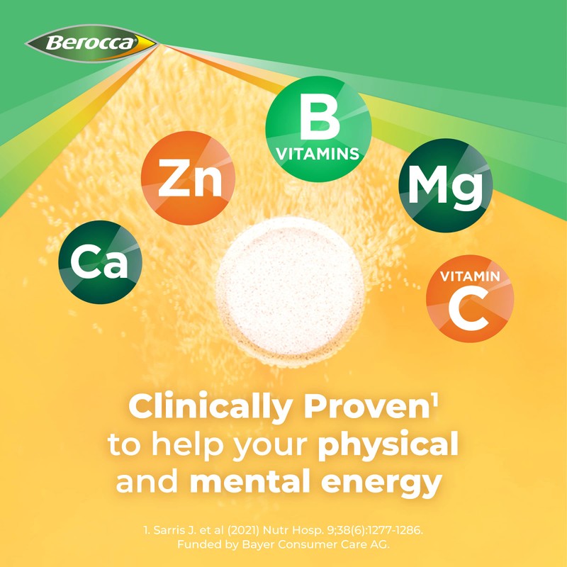 Berocca Energy Multivitamin with B Vitamins: B3, B6, B12, Vitamin