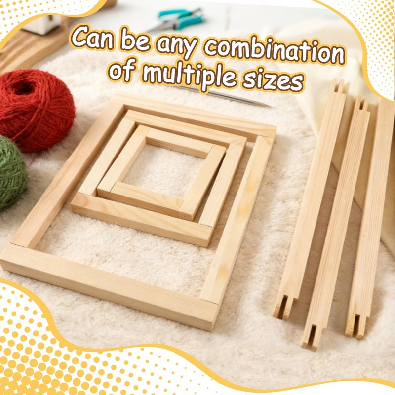 BUAEL 16 PCS Stretcher Bars for Needlework 4 Sizes Wooden