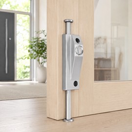Spring Floor Door Latch Lock for Revolving Doors - Stainless Steel Surface-Mounted Bolt for Home, Shop & Office