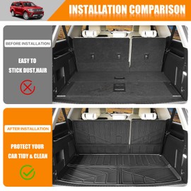 HUYINPJ Cargo Mat Backrest Mat Compatible with 2018-2024 Ford Expedition Max/Lincoln Navigator L Cargo Liner Trunk Mat for Expedition Max Accessories Back Seat Cover (Trunk mat +Backrest mat)