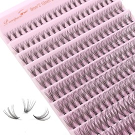 Parriparri Cluster Lashes 200 Pcs Individual Lashes 20D D Curl False Eyelashes Extension Reusable Soft Russian Lashes Extension Diy at Home (20D-0.07D-8-16MM Mix)