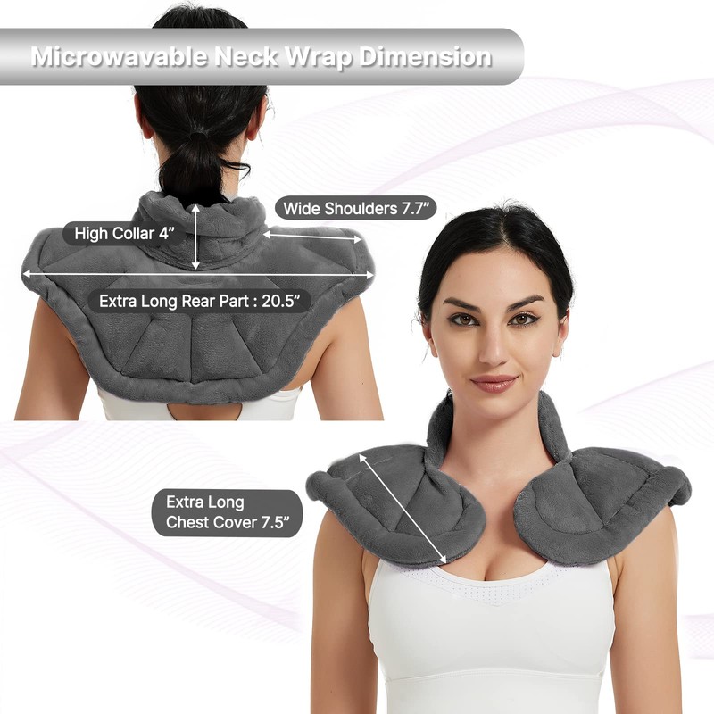 MORLIDEN Neck Heating Pad Microwavable for Shoulders, Warmer Wrap Microwave