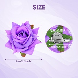 inSowni 12 Pieces Flamenco Dancer Mexican Rose Flower Brooches Pins Prom Party Wedding Bridal Floral Alligator Hair Clips Barrettes Accessories for Women Girls