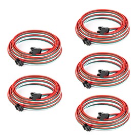 BTF-LIGHTING 3 Pin 20AWG JST SM LED Connector 5pcs/Pack Male Female Connector with 1 m Cable for WS2812B WS2811 WS2814 SK6812 FCOB WS2811 IC LED Strip without Soldering Controller Wire