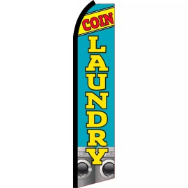 NeoPlex Coin Laundry 2 1/2 ft X 11 1/2 ft Polyester Swooper Flag