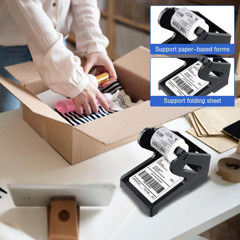 Amexo Label Holder for Thermal Label Roll and Fanfold Labels,