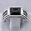 Chimoda Sterling Silver Rings for Men with Arrow Pattern, Anillos