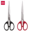 DELI 3 x Stainless Steel Scissors 180mm Black or Red