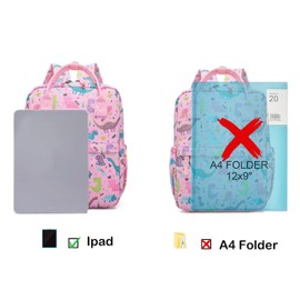 KingCheer Toddler Backpack & Rucksack for Boys & Girls – Mini Lightweight Schoolbag Backpack with Chest Strap, Perfect for Preschool, Kindergarten, Nursery & Travel(12Inch, Pink Dinosaur)