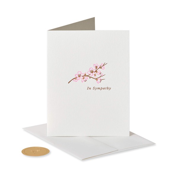 Papyrus Blank Sympathy Card (Floral Branch)