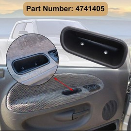 SecosAutoparts Door Pull Handle Cup Trim Front Left Side, Fit for Dodge Ram 1500 2500 3500 1994-2002, Truck Interior Armrest Cover, Replaces# 4741405, 6.49in