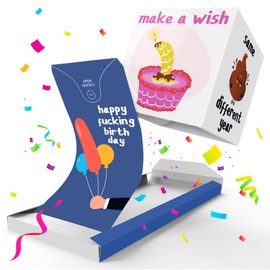 Notta&Belle FEEL LOVE EVERY MINUTE Boom! Fcking Birthday Card Funny Explosion Confetti, Surprise Exploding Greeting Card