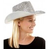 Silver Rhinestone Western Cowboy Hat for Womens - Glitter Cowgirl